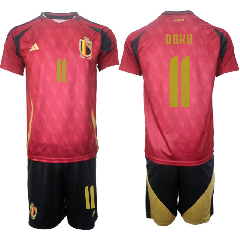 Men 2024-2025 Season Belgium home red #11 Soccer Jersey->belgium jersey->Soccer Country Jersey
